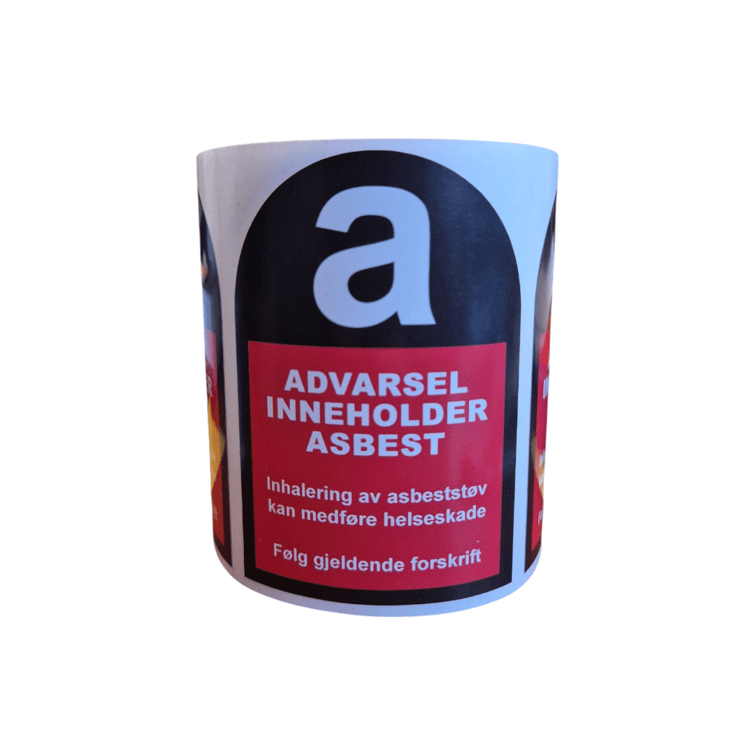 advarsel asbest merkelapp stor
