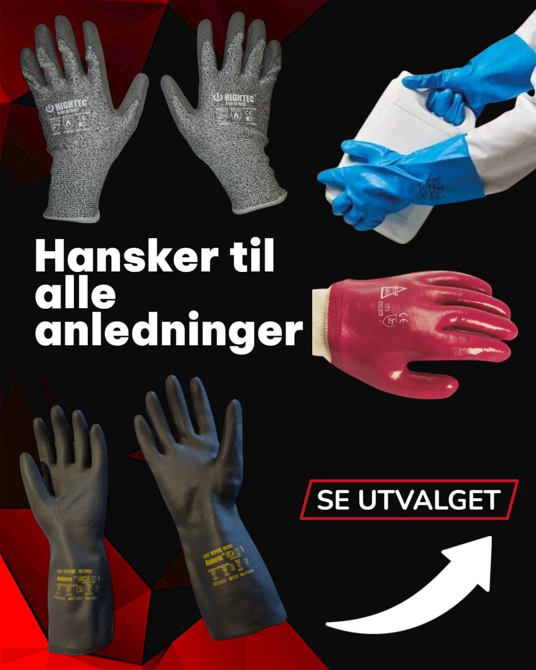 Se utvalg av hansker